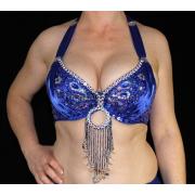 soutien gorge danse orientale bonnet C et D bleu roy